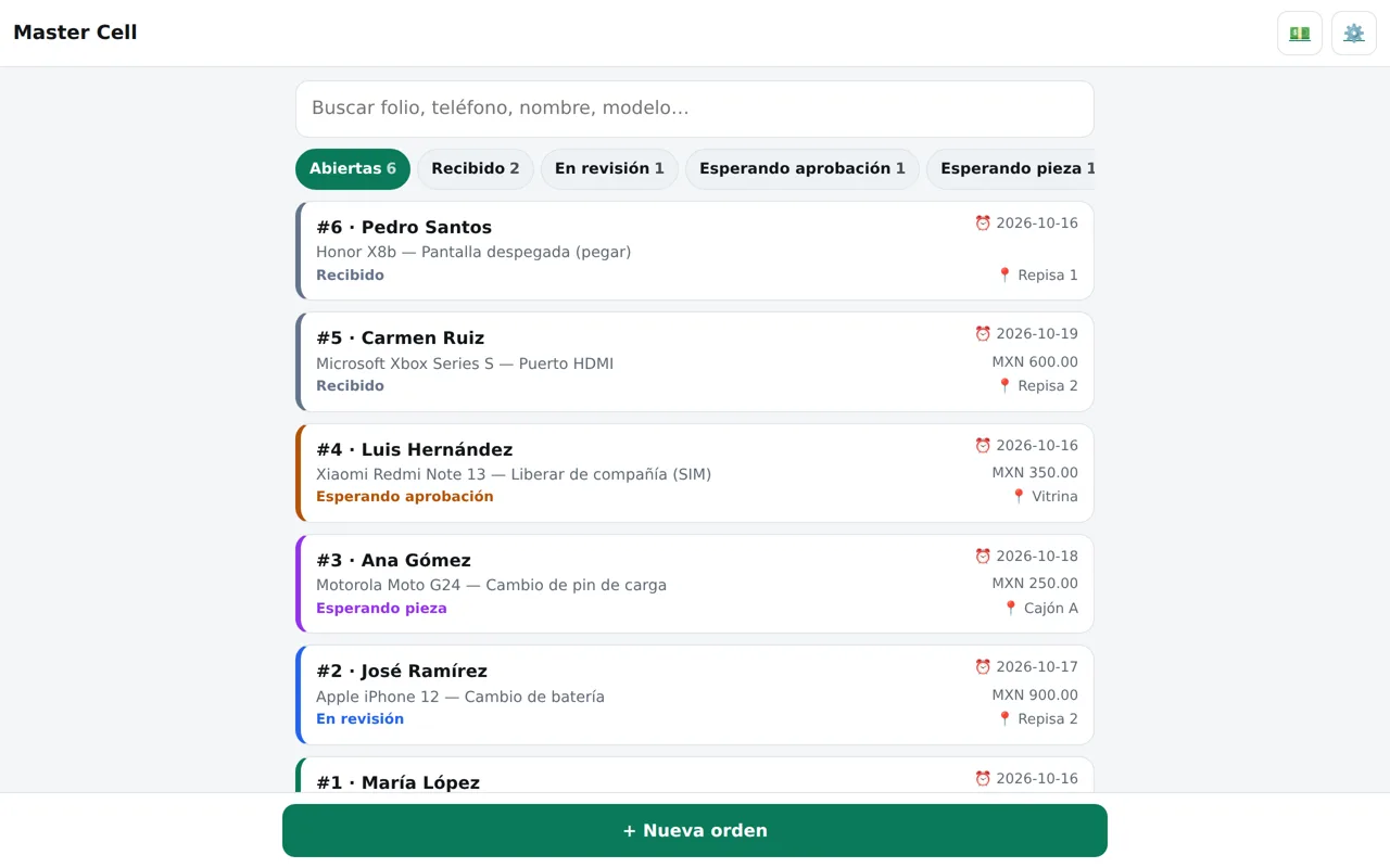 Oarkit Taller: repair-shop app