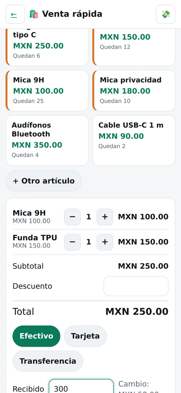 Venta rápida