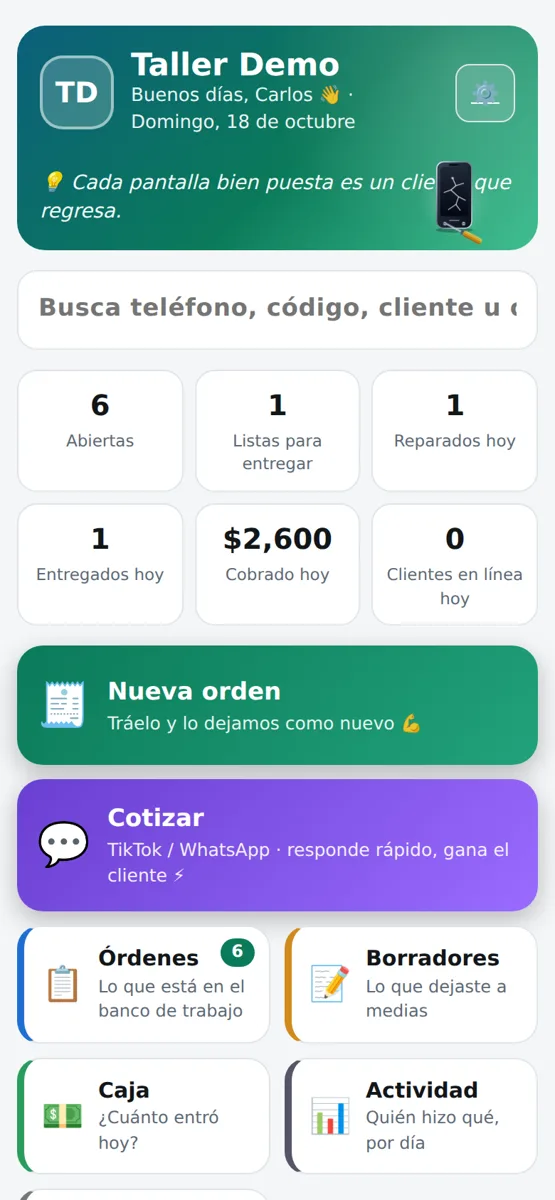 Oarkit Taller en el celular
